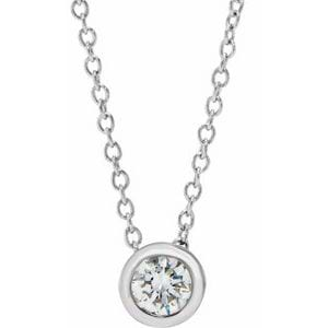 Lab-Grown Diamond Solitaire 16-18" Necklace