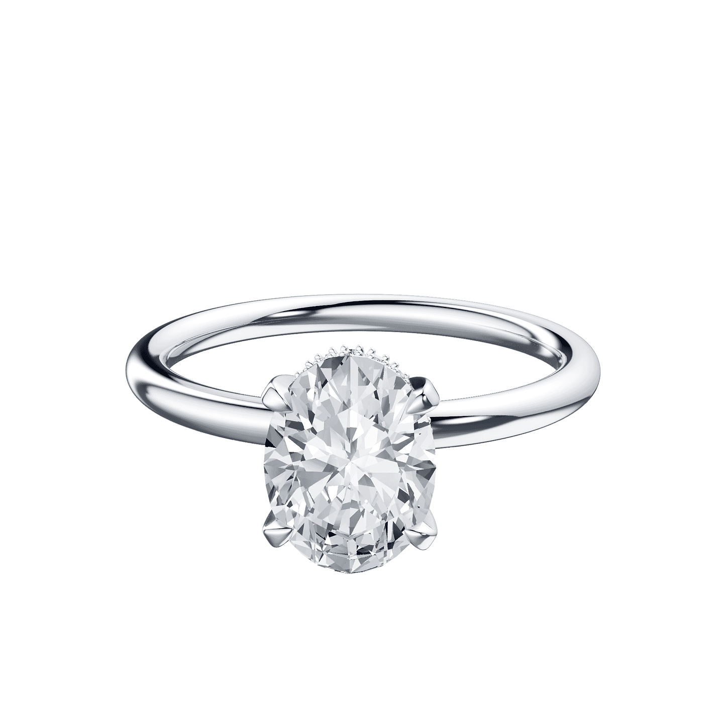 Oval 2ct 14K White Gold Ring