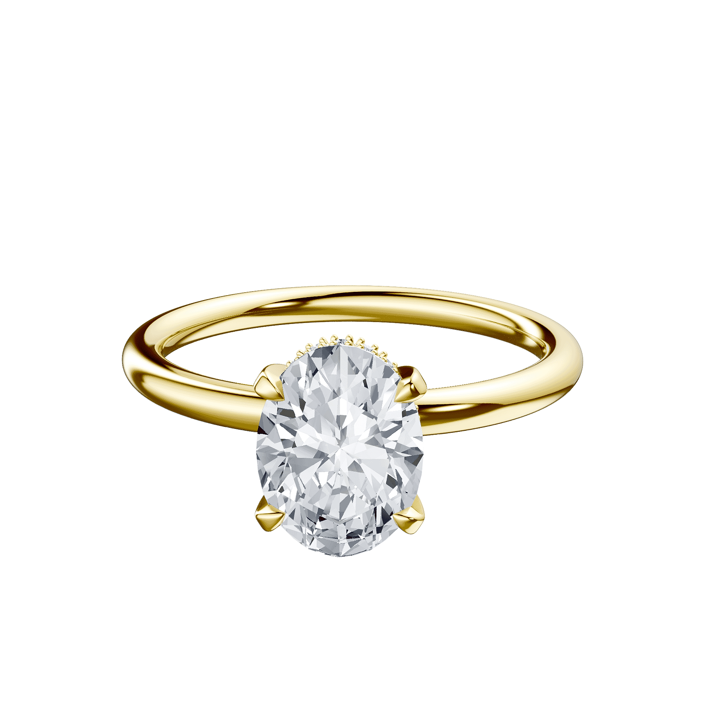 Oval 1ct 14K Yellow Gold Ring