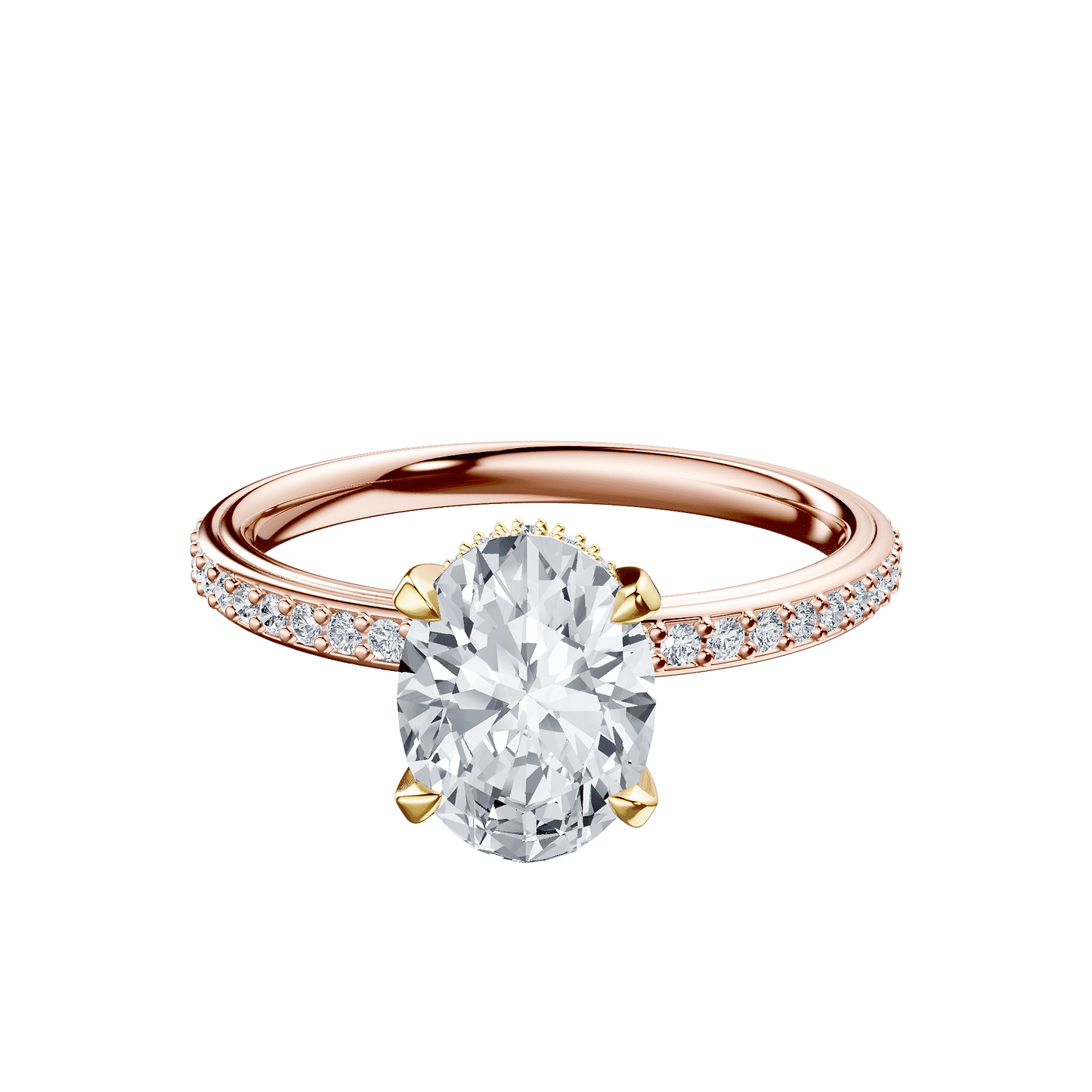 Oval 2ct 14K Rose Gold Ring