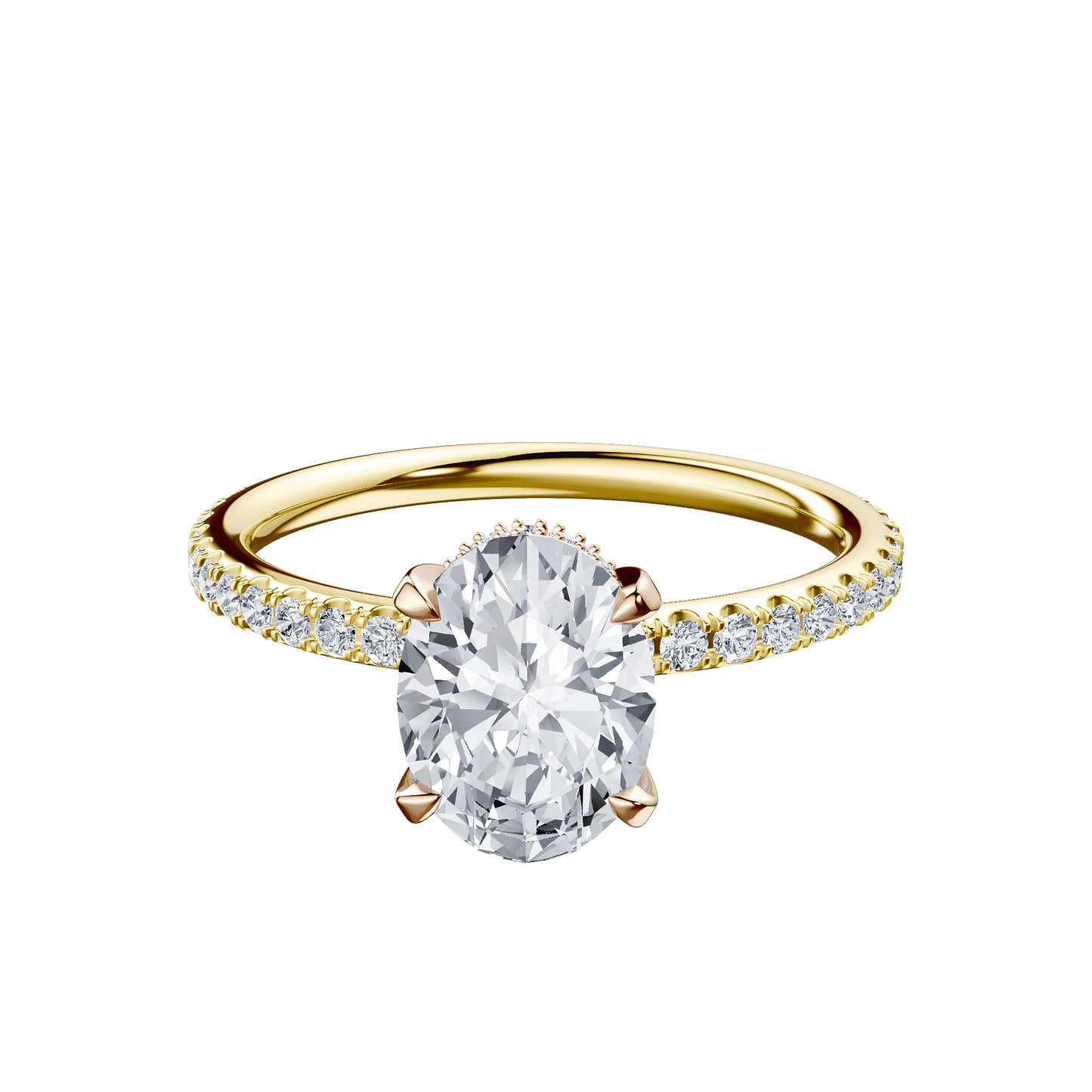 Oval 2ct 14K Yellow Gold Ring