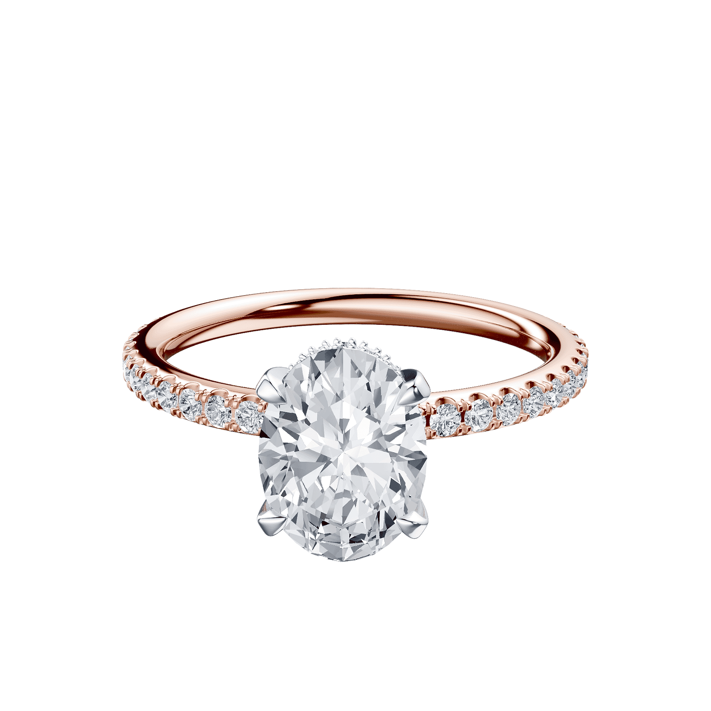 Oval 2ct 14K Rose Gold Ring