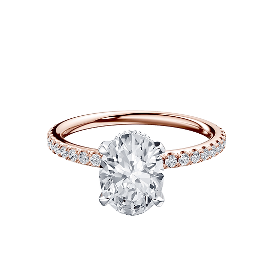 Oval 2ct 14K Rose Gold Ring