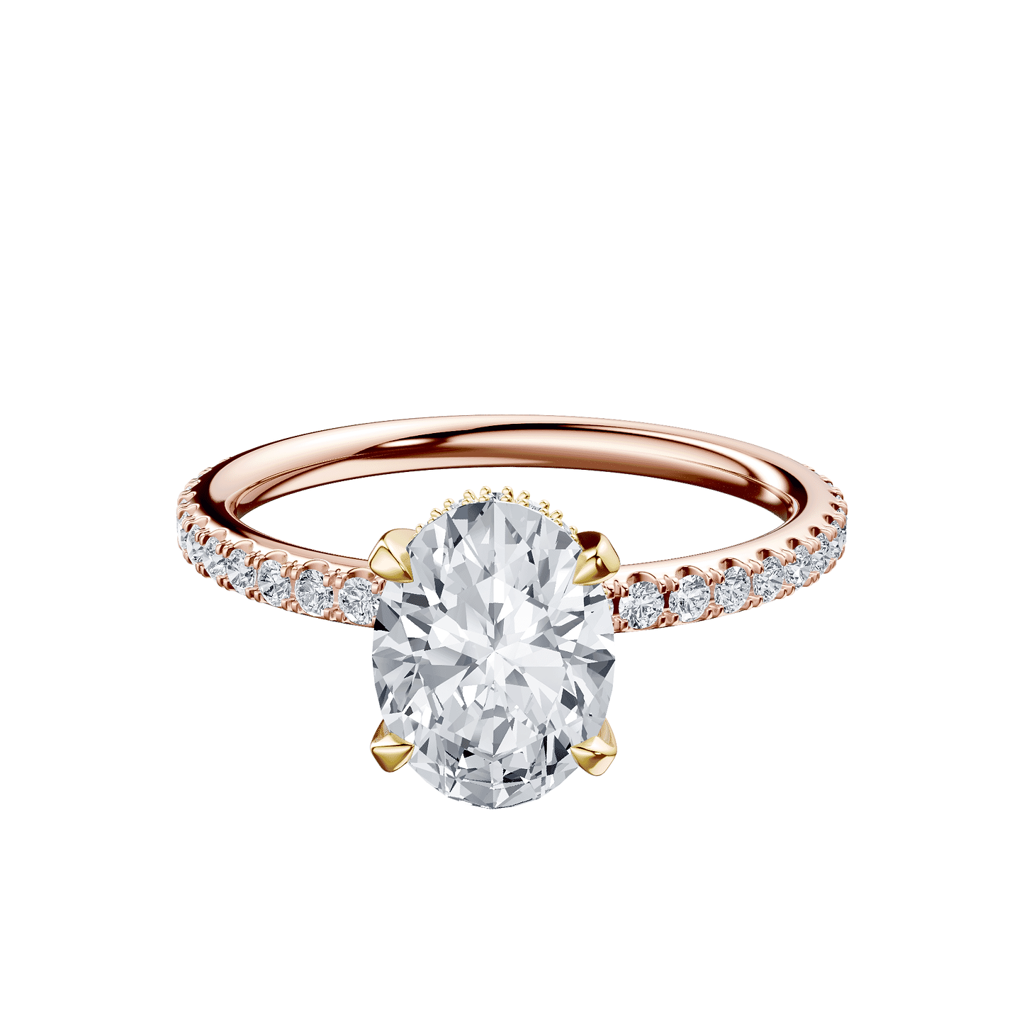Oval 1ct 14K Rose Gold Ring