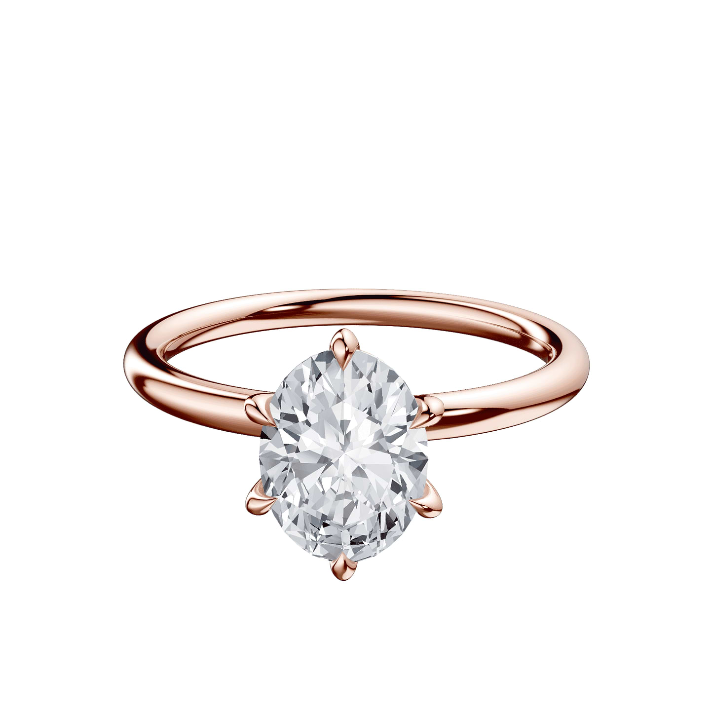 Oval 2ct 14K Rose Gold Ring