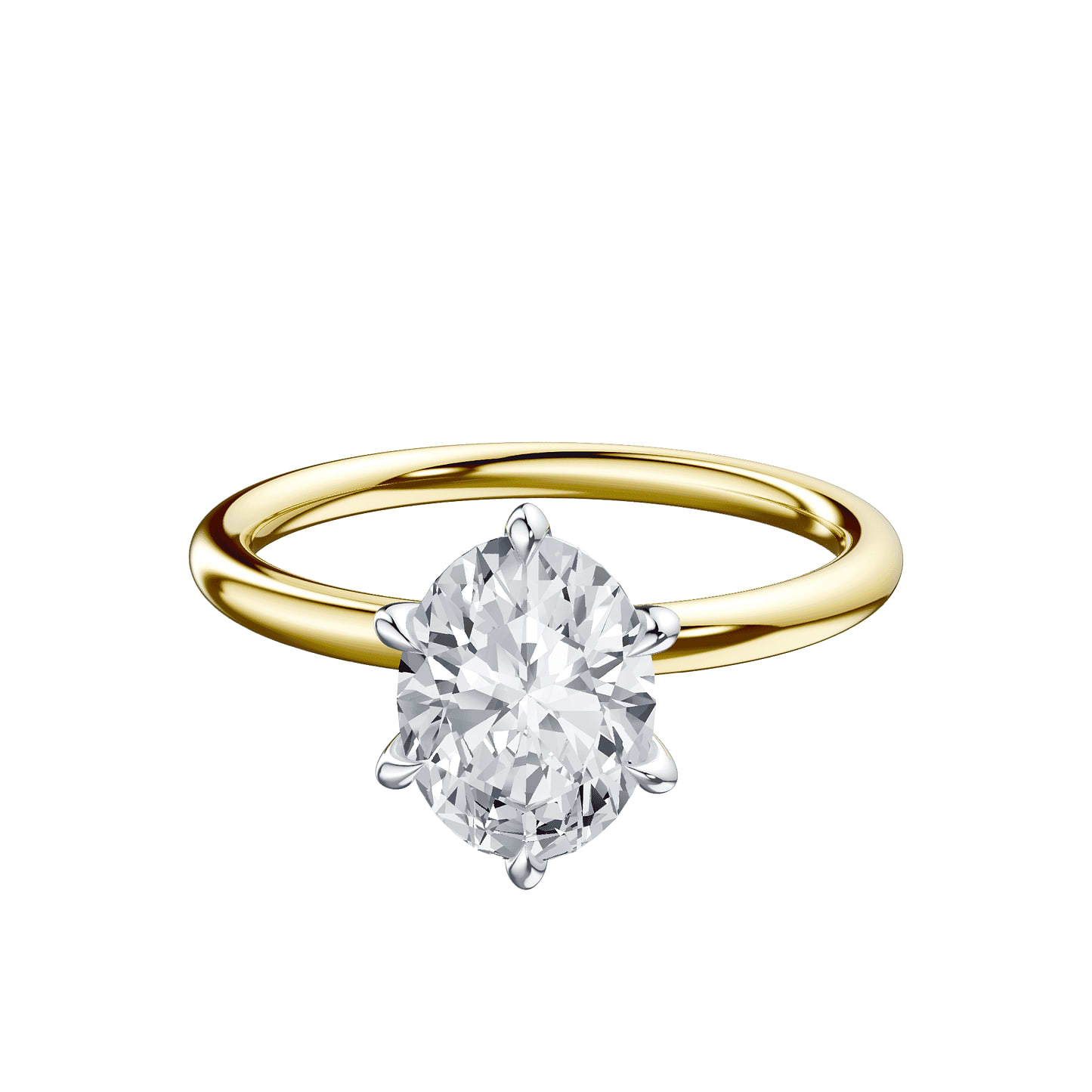 Oval 2ct 14K Yellow Gold Ring