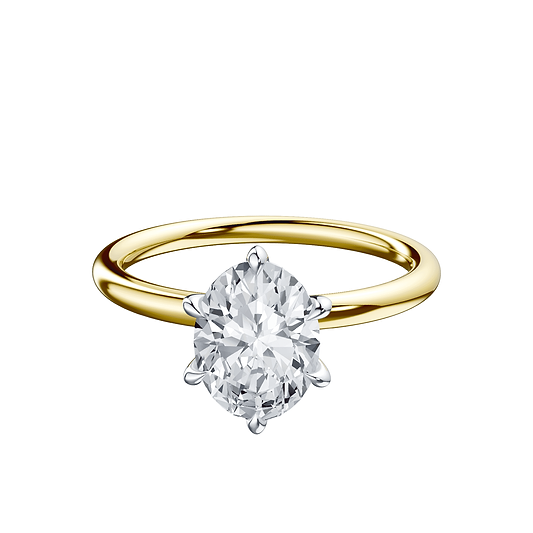 Oval 2ct 14K Yellow Gold Ring