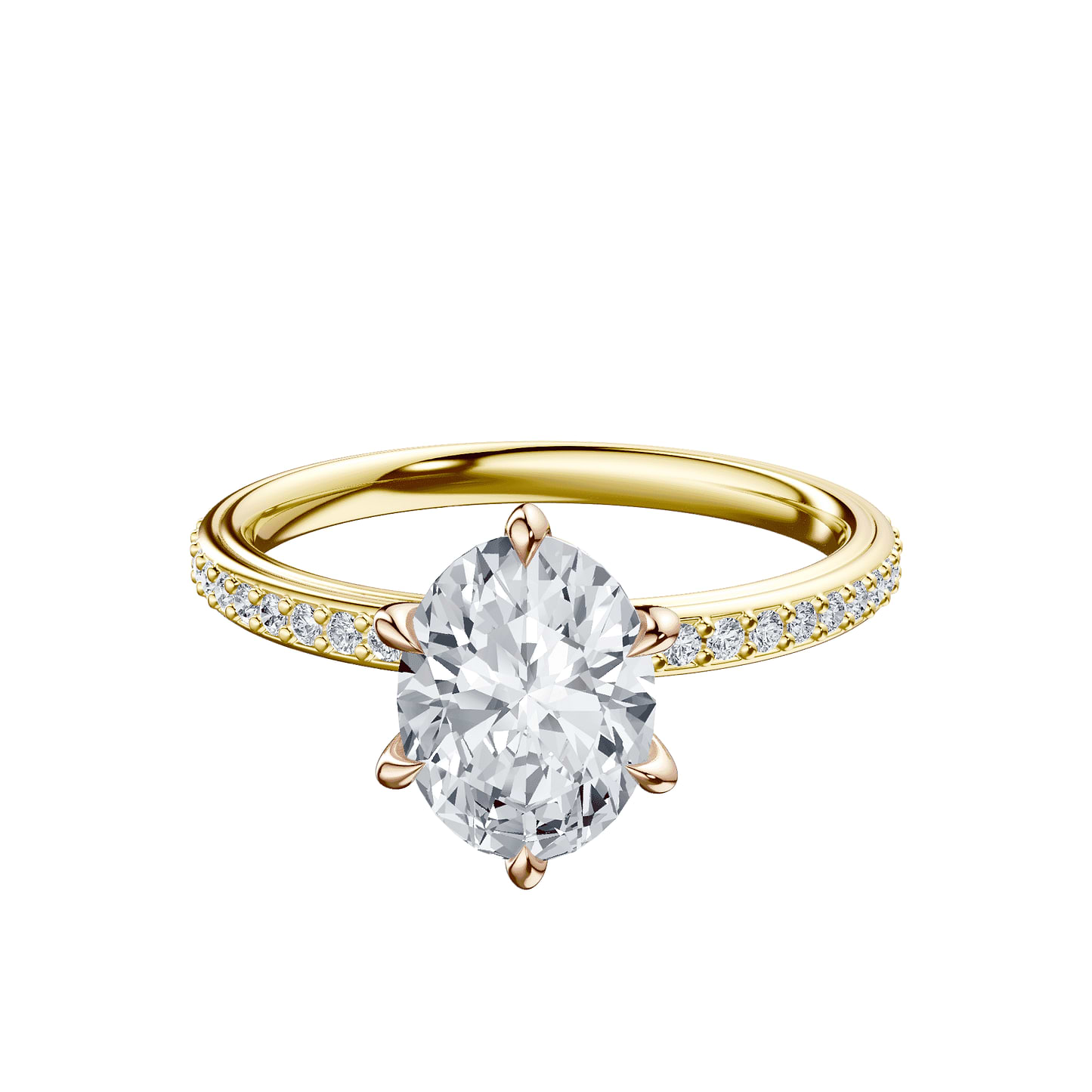 Oval 2ct 14K Yellow Gold Ring