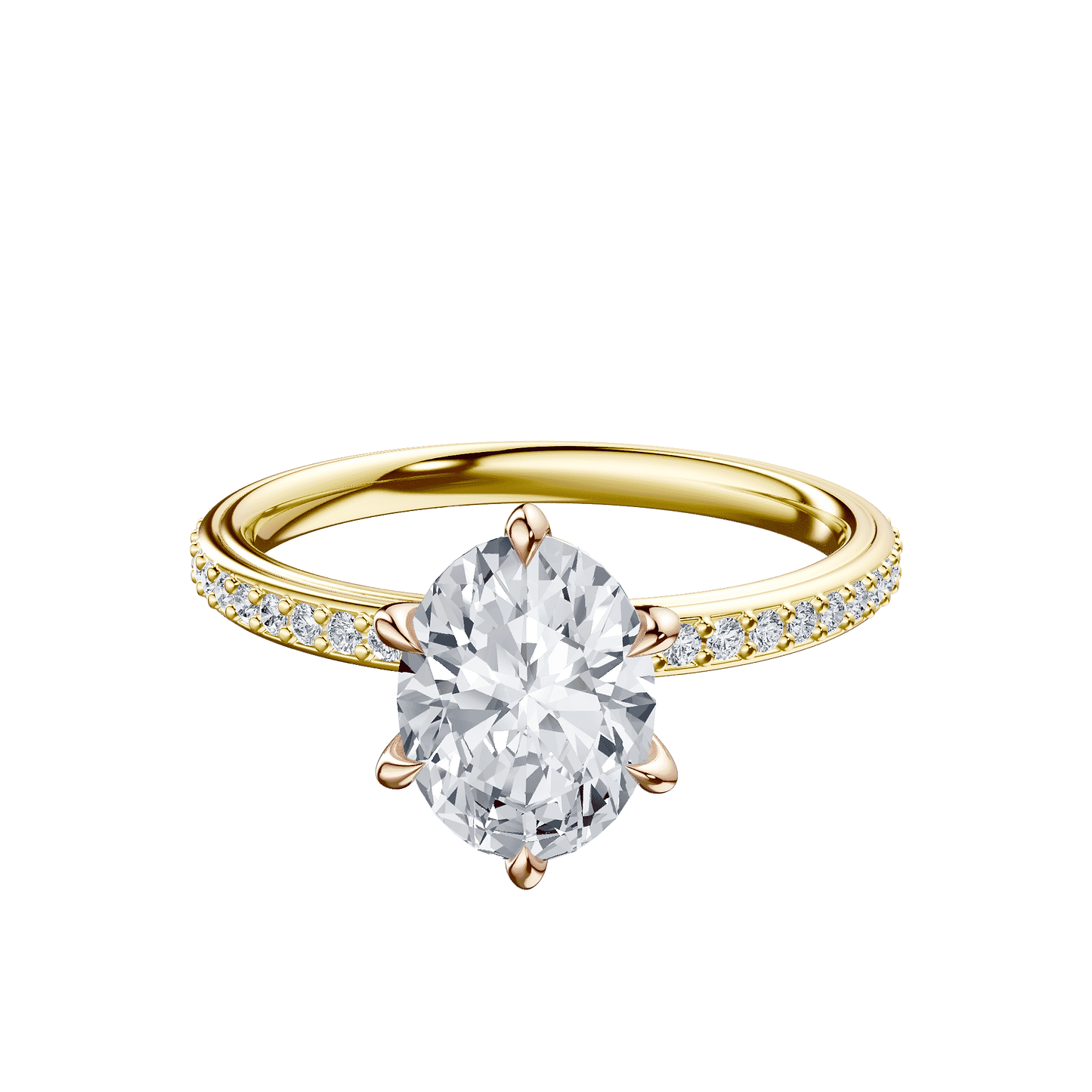 Oval 2ct 14K Yellow Gold Ring