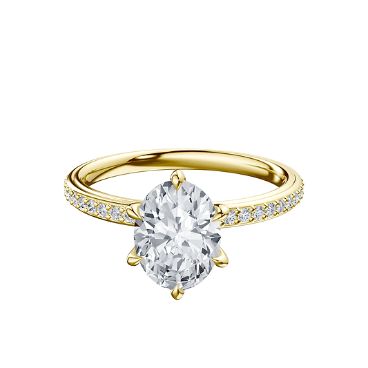 Oval 2ct 14K Yellow Gold Ring