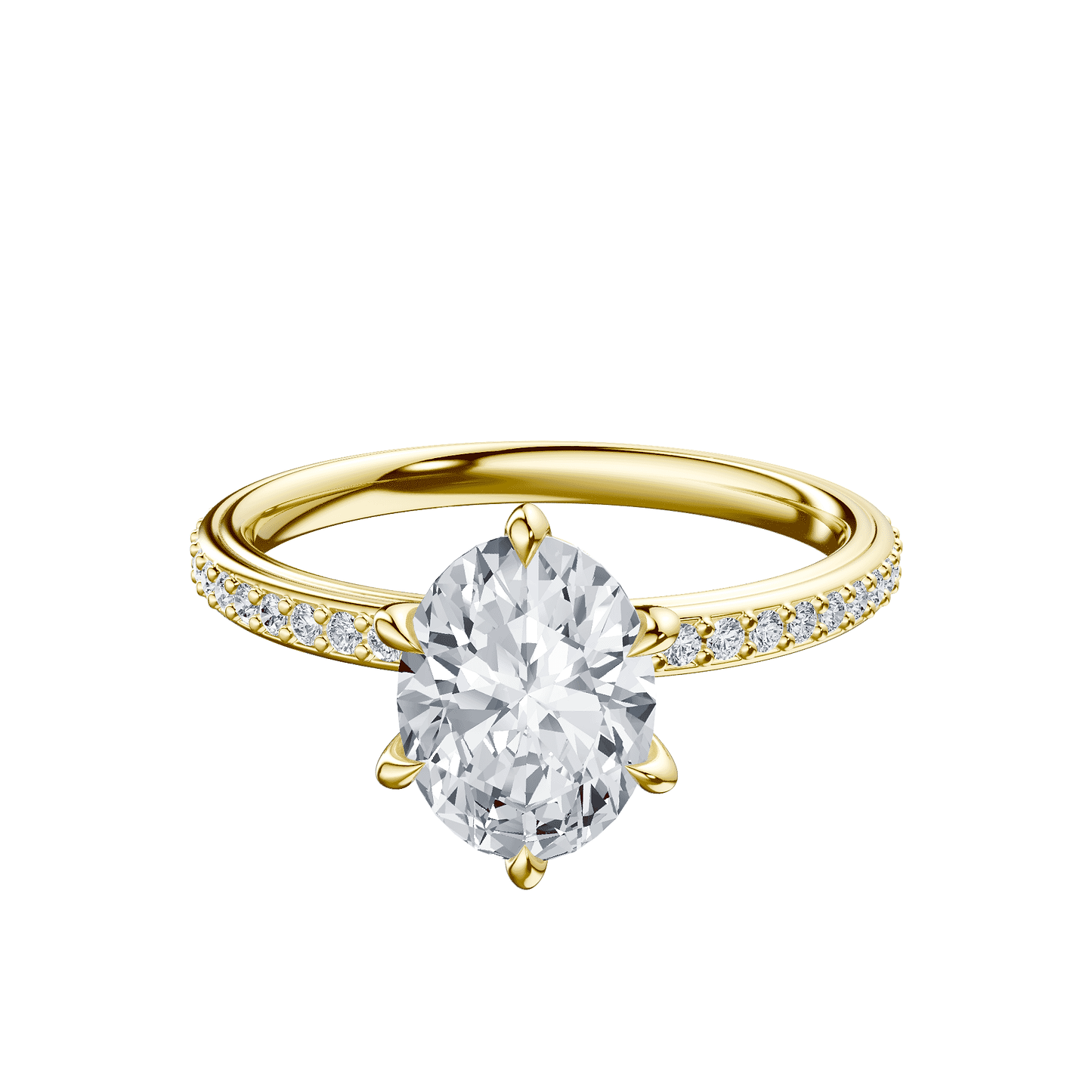 Oval 2ct 14K Yellow Gold Ring