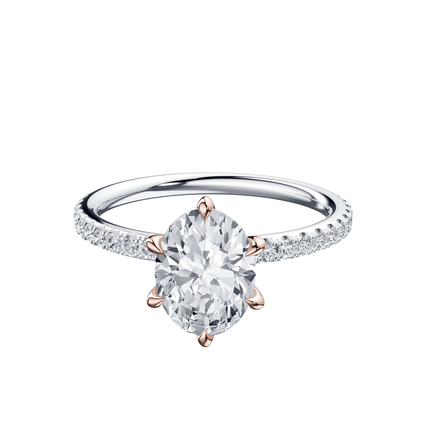 Oval 2ct 14K White Gold Ring