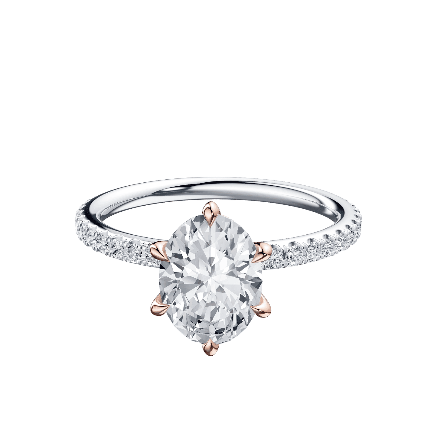 Oval 2ct 14K White Gold Ring