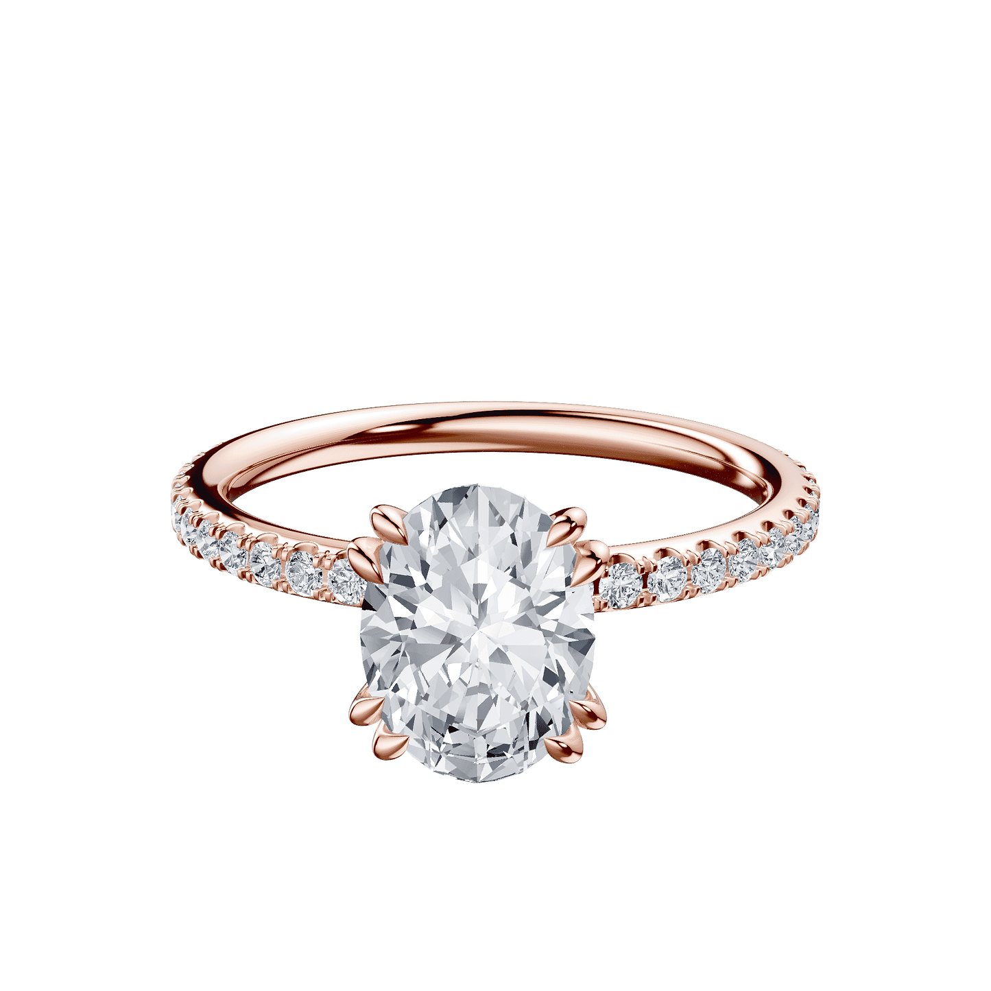 Oval 2ct 14K Rose Gold Ring