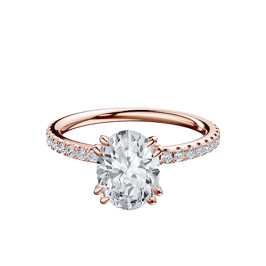 Oval 2ct 14K Rose Gold Ring