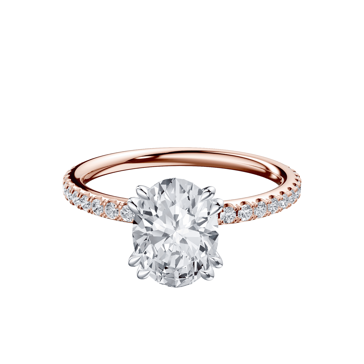 Oval 2ct 14K Rose Gold Ring