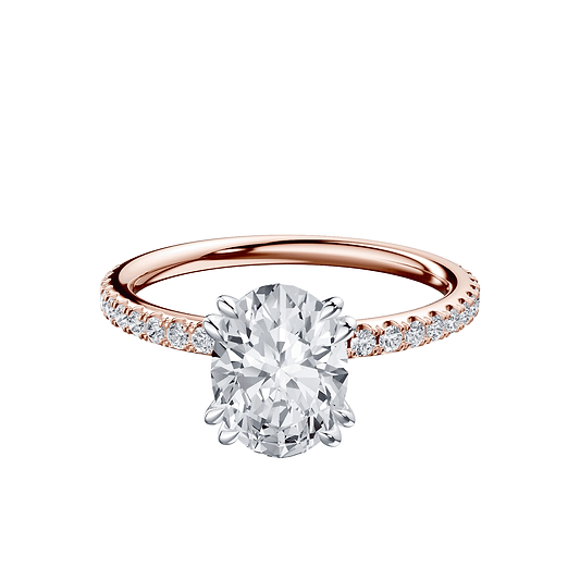 Oval 2ct 14K Rose Gold Ring