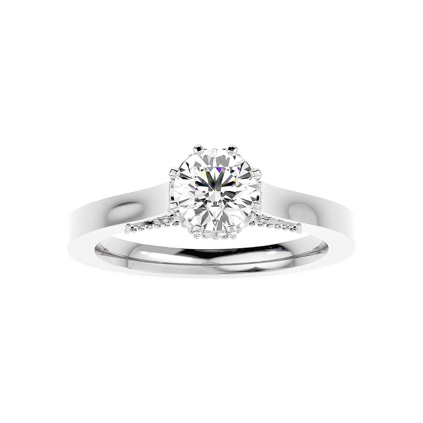 Caroline Solitaire Ring with Round Centre Diamond