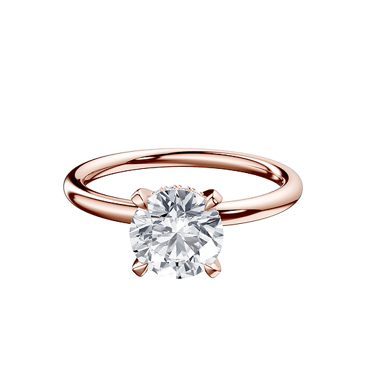 Round 2ct 14K Rose Gold Ring