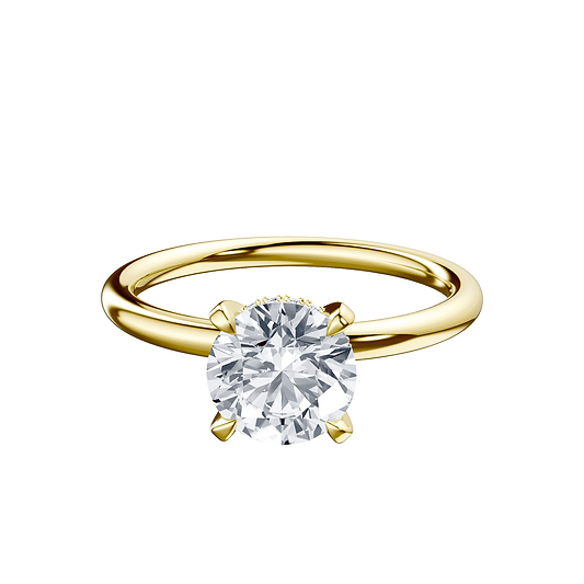 Round 2ct 14K Yellow Gold Ring