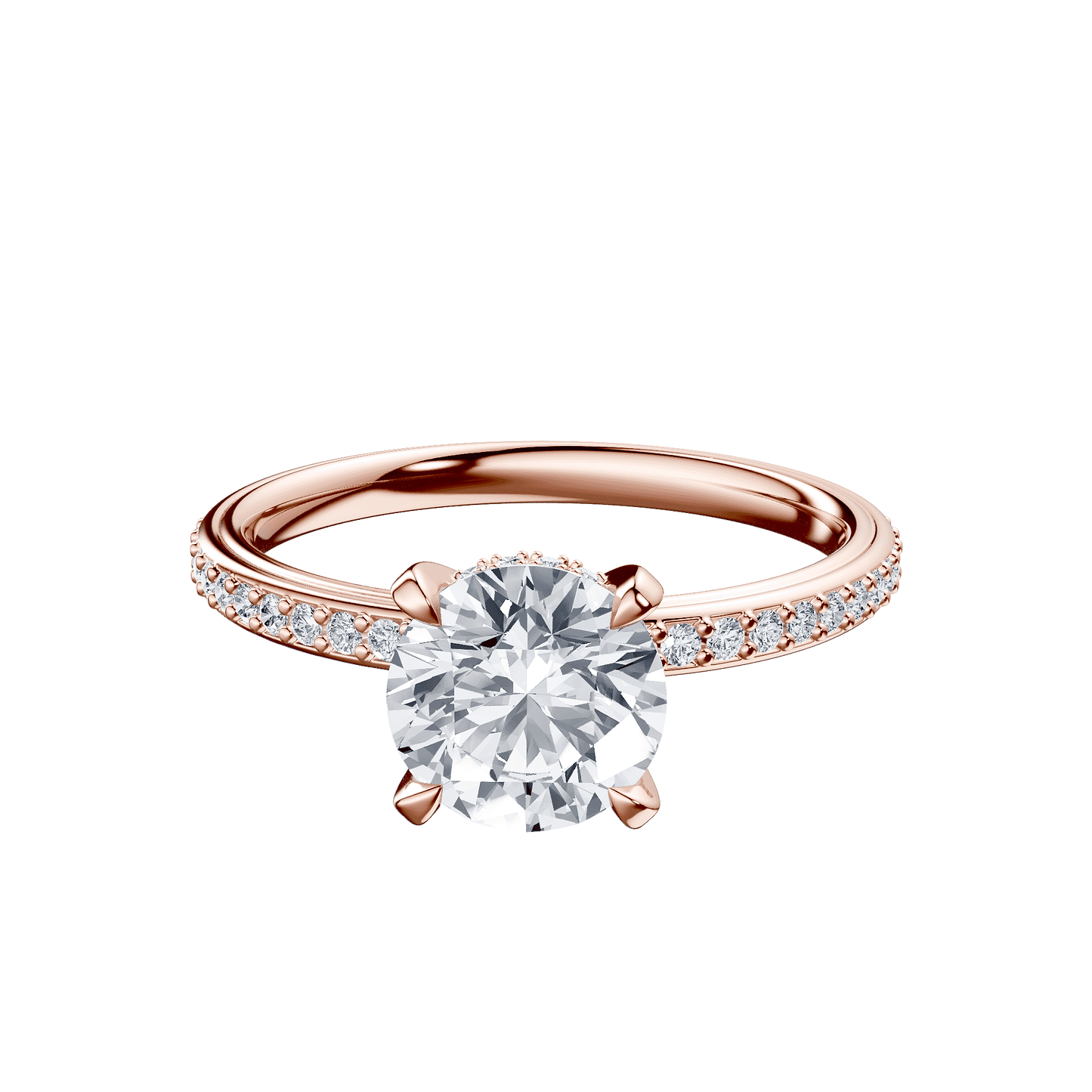Round 2ct 14K Rose Gold Ring