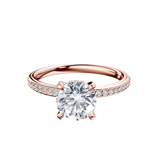Round 2ct 14K Rose Gold Ring