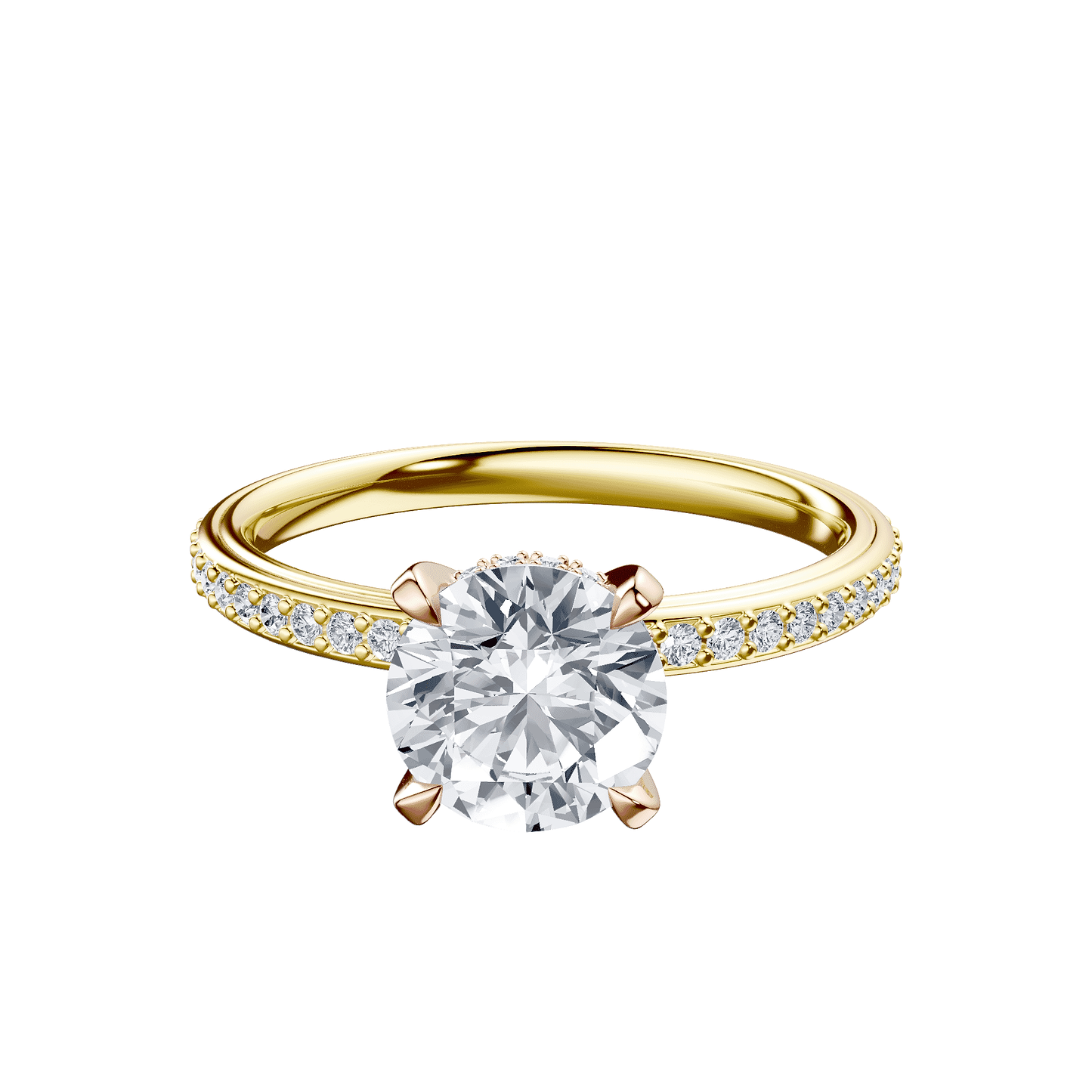Round 2ct 14K Yellow Gold Ring