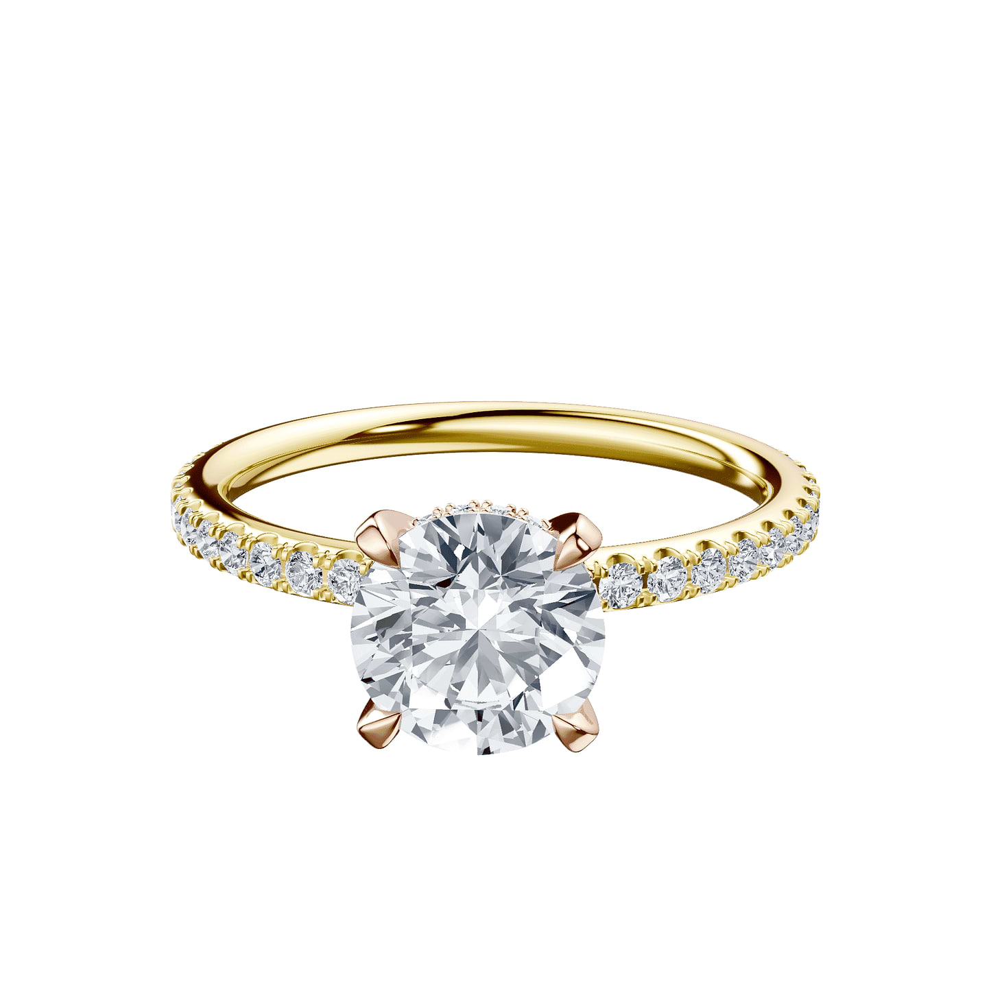 Round 1ct 14K Yellow Gold Ring