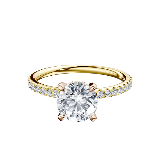 Round 1ct 14K Yellow Gold Ring
