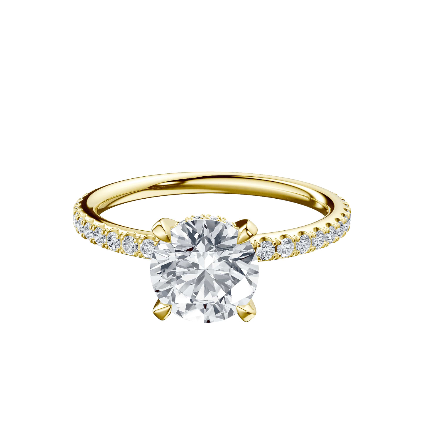 Round 2ct 14K Yellow Gold Ring