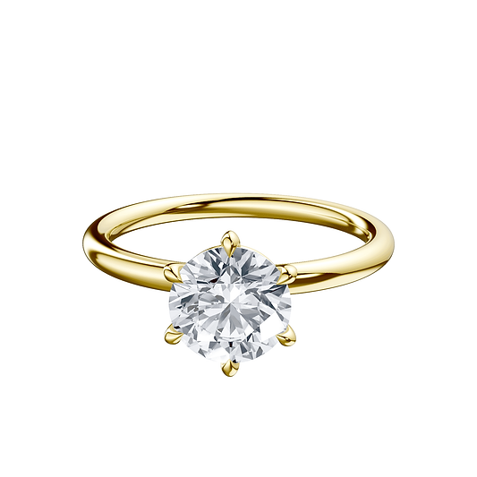 Round 2ct 14K Yellow Gold Ring
