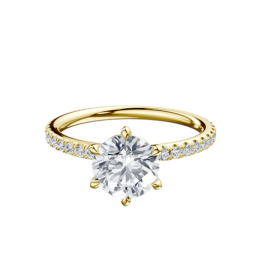 Round 2ct 14K Yellow Gold Ring