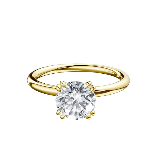 Round 1ct 14K Yellow Gold Ring