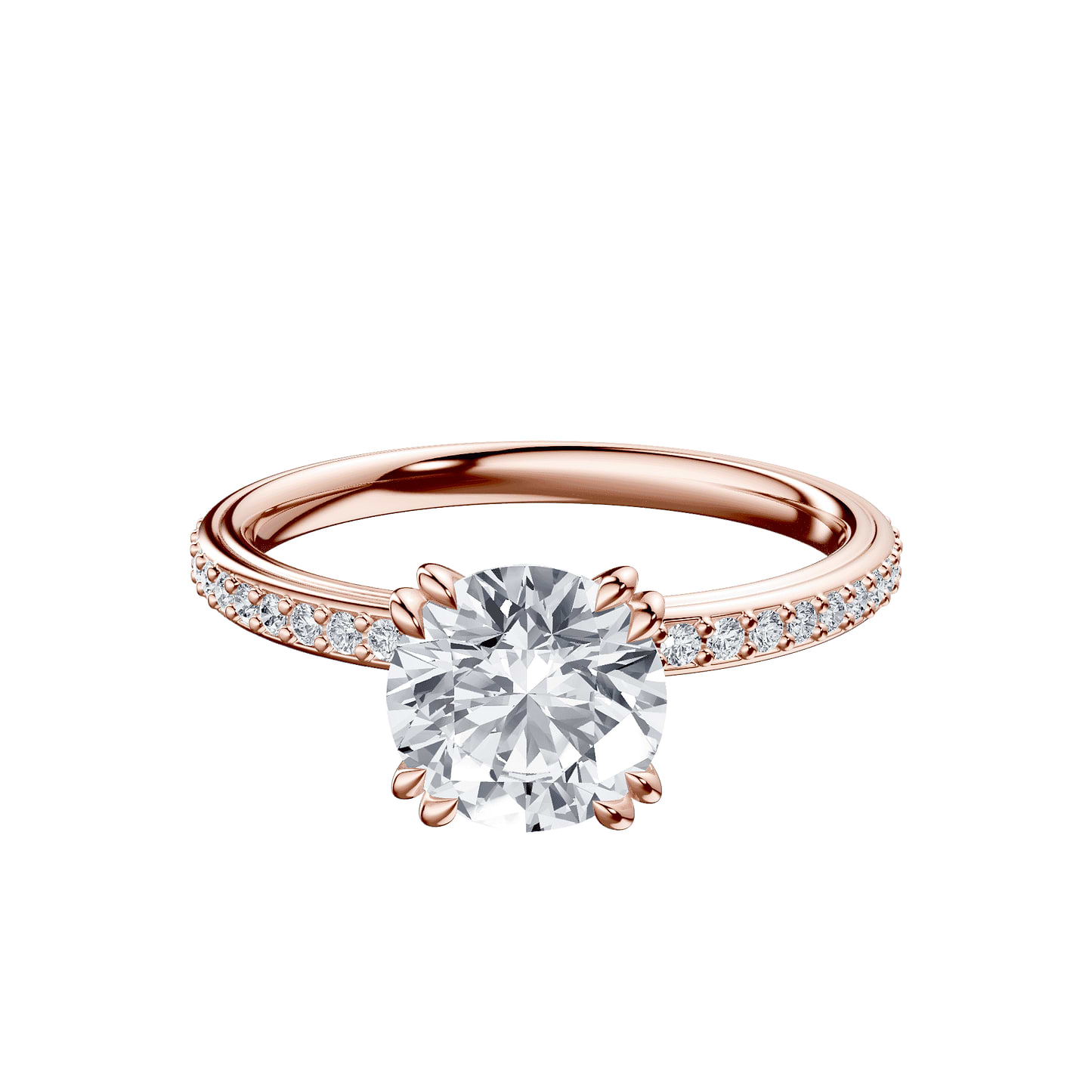 Round 2ct 14K Rose Gold Ring