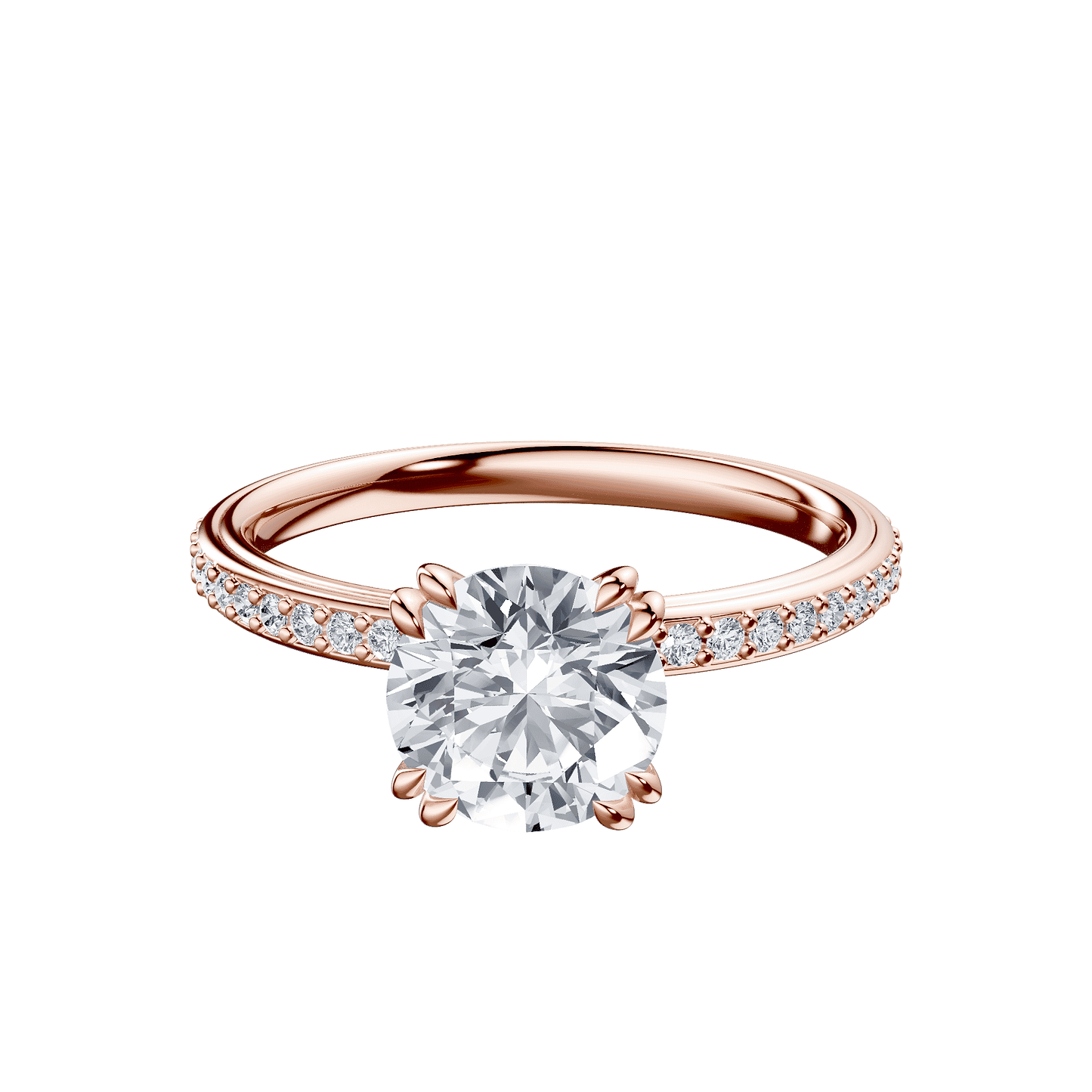 Round 2ct 14K Rose Gold Ring