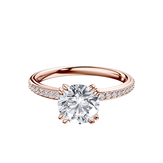 Round 2ct 14K Rose Gold Ring