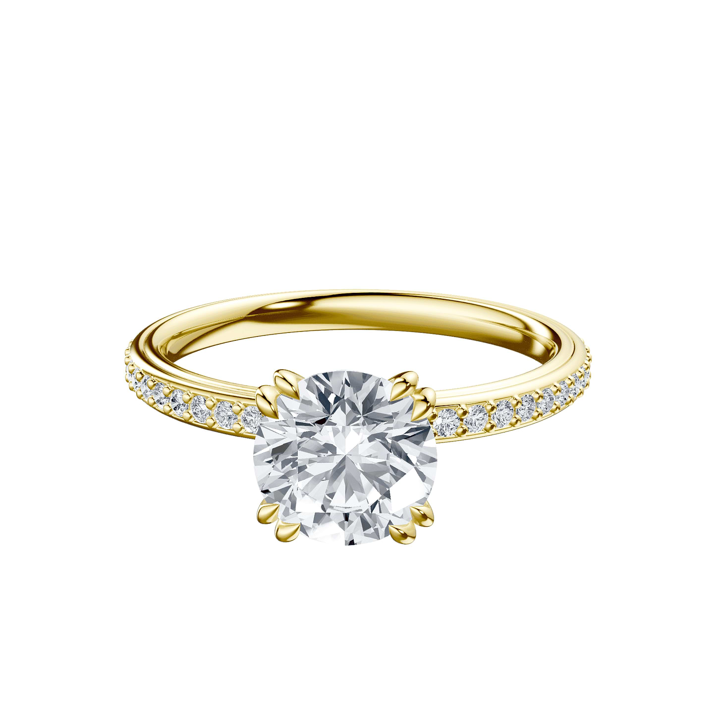 Round 1ct 14K Yellow Gold Ring