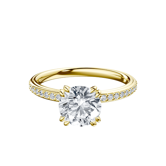 Round 1ct 14K Yellow Gold Ring