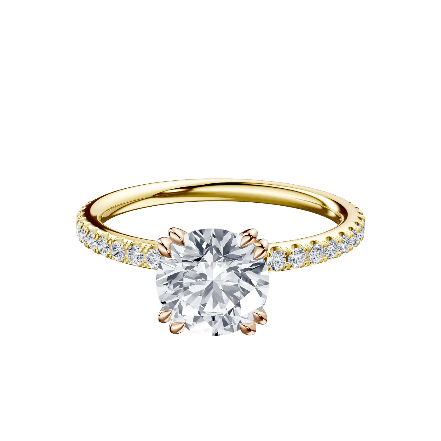 Round 2ct 14K Yellow Gold Ring