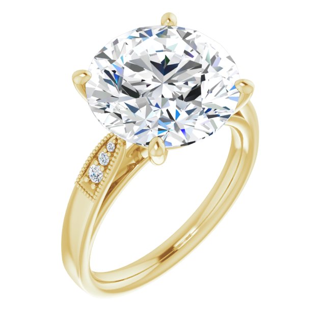 18K Yellow 12 Round Engagement Ring Mounting