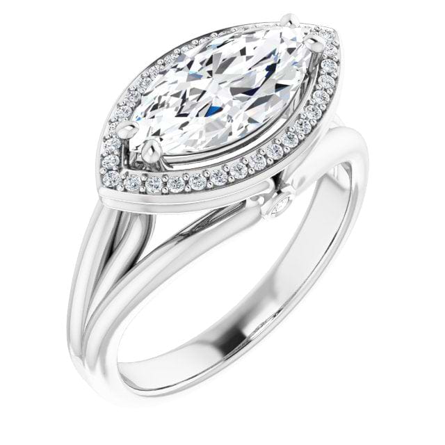 18K White Marquise Ring Mounting