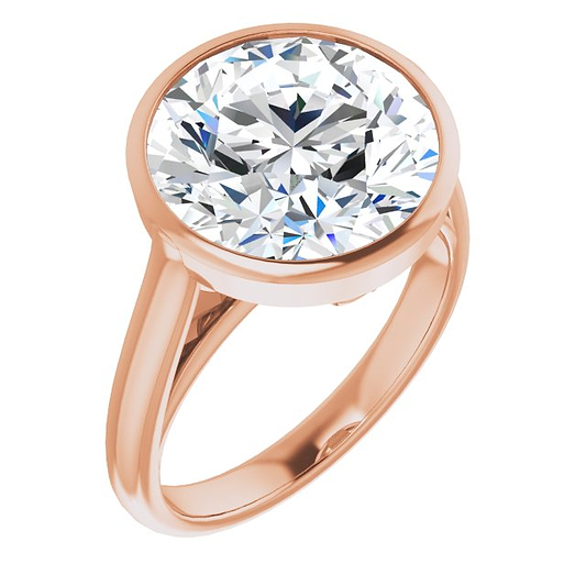 14K Rose 12 Round Engagement Ring Mounting