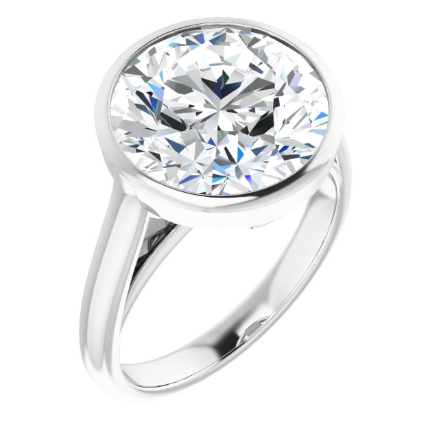 14K White 12 Round Engagement Ring Mounting