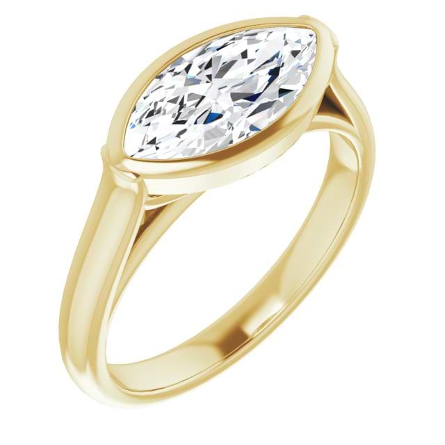 14K Yellow Marquise Engagement Ring Mounting