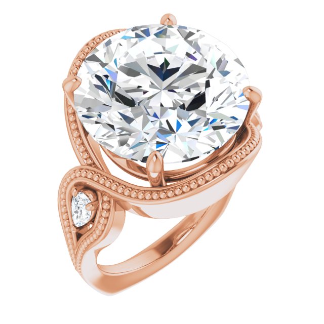 18K Rose 15 Round Ring Mounting