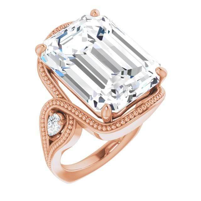 14K Rose Emerald Ring Mounting
