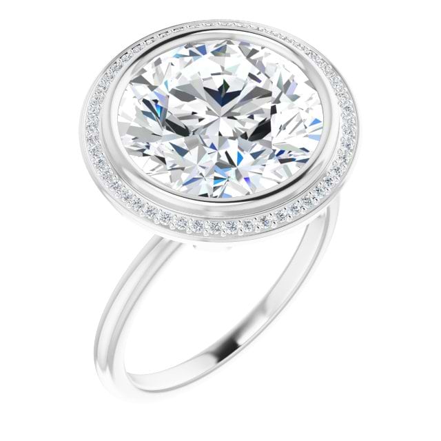 18K White 12 Round Ring Mounting