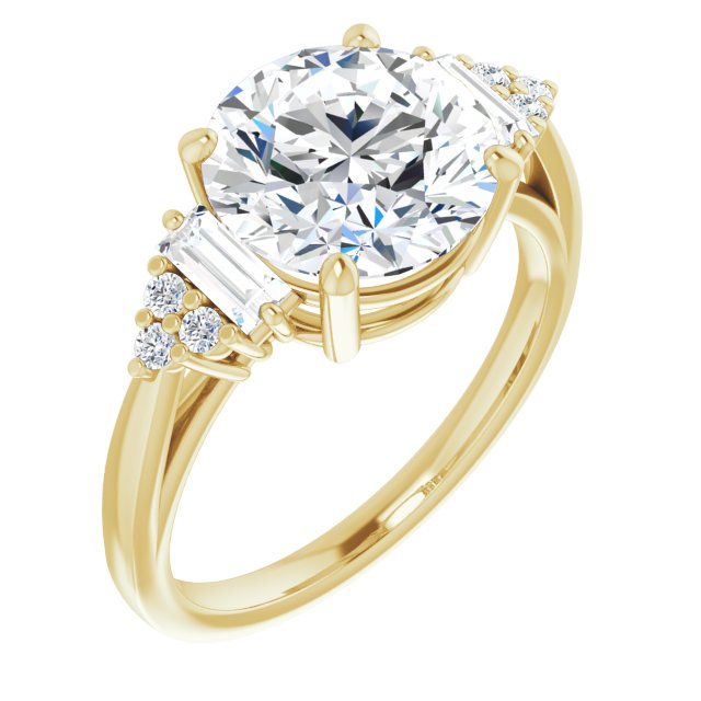 14K Yellow 9.4 Round Engagement Ring Mounting