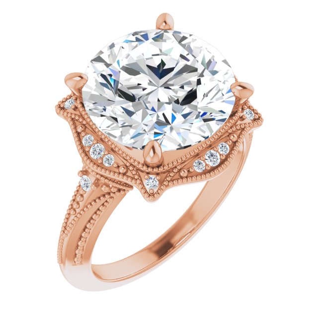 18K Rose 12 Round Ring Mounting