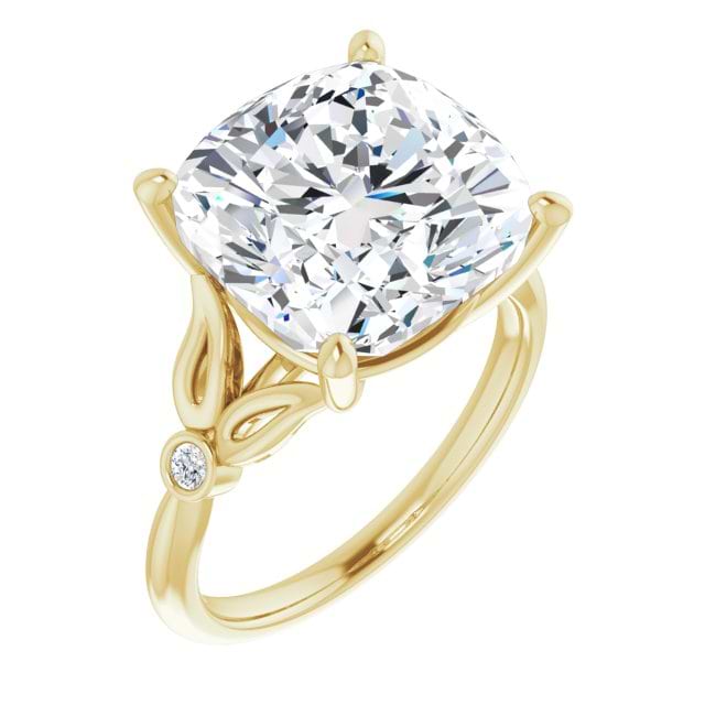 14K Yellow 12 Cushion Ring Mounting